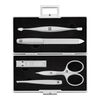 PREMIUM, 5-pc Aluminum Manicure Pedicure Set With Compact Nail Clippers - Aluminum With Black Velvet, small 1