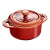 Ceramique, 10 cm round ceramic Mini Cocotte ancient-copper, small 1