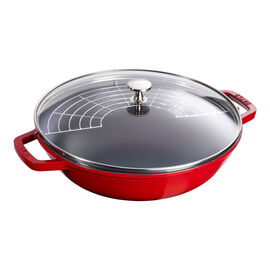 Wok avec couvercle en verre 30 cm, Cerise