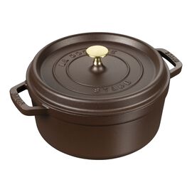 3.7 l cast iron round Dutch Oven, chocolate