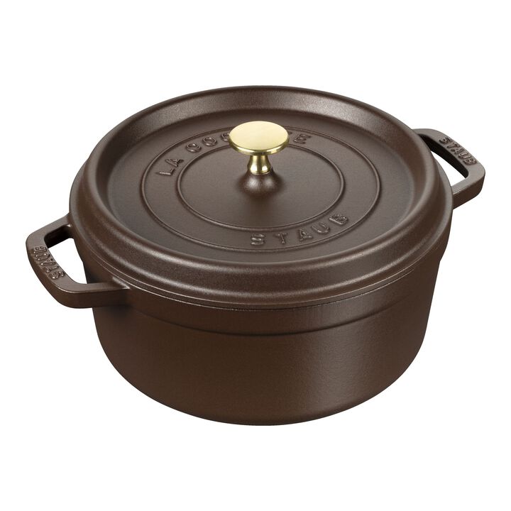 La Cocotte, 3.7 l cast iron round Cocotte, chocolate - Visual Imperfections, large 1