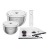 Fresh & Save BOWLS, Vakuum startpakke, Rustfrit st&aring;l / M/L, 9-dele, S&oslash;lv-Hvid, small 1