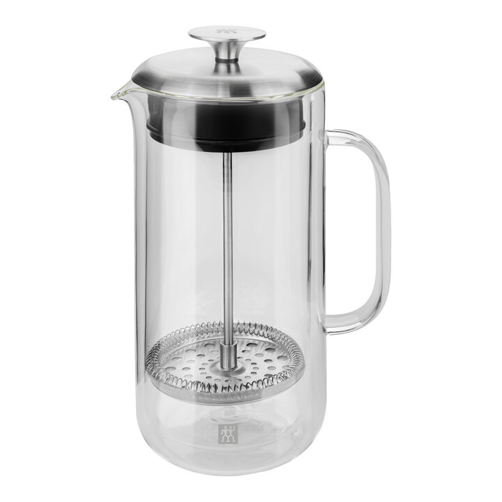 Sorrento Double Wall Glassware, 3-pc French Press And Latte Glass Set, large 2