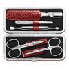 CLASSIC, 5-pc, Red, Leather, Manicure Pedicure Set With Nail Scissors, small 1
