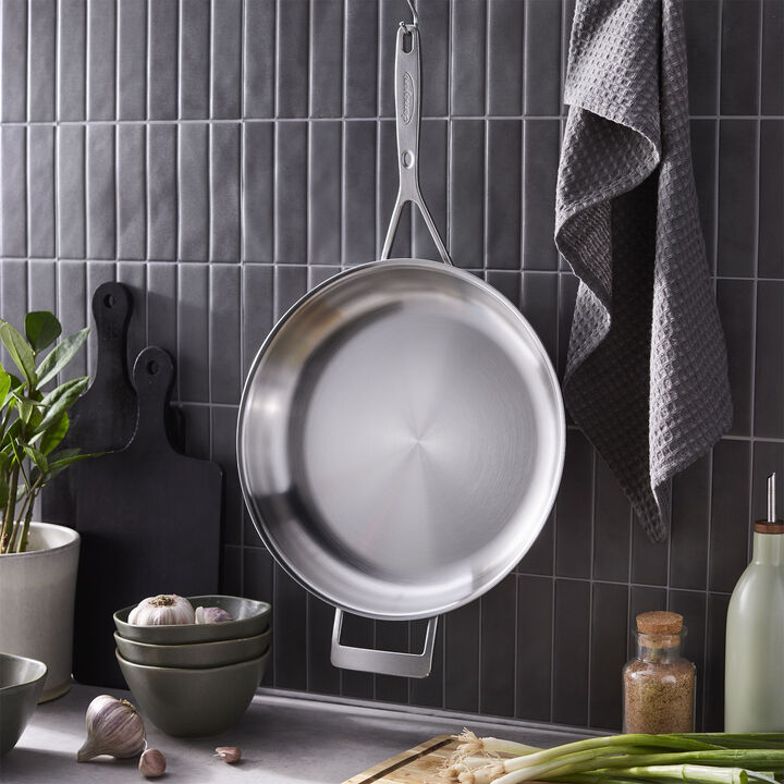 Industry 5, 12.5-inch, 18/10 Stainless Steel, Fry Pan With Helper Handle, large 2