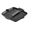 Grill Pans, Grelha com duas pegas com bico para servir 24 cm, Ferro fundido, Preto, small 2