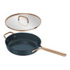 Milano, 28 cm round Aluminium Saute pan with glass lid blue, small 5