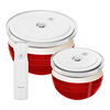 Fresh & Save BOWLS, Set de bols avec pompe et couvercles sous vide, 5-pcs. /M/L/18/24&nbsp;cm, cerise, C&eacute;ramique, small 1