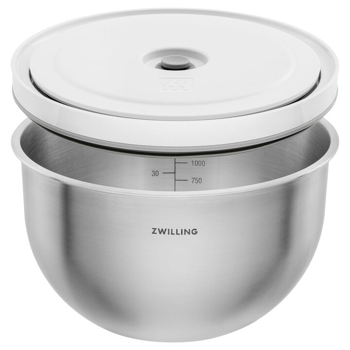 Fresh & Save BOWLS, Vacuum bowl set S/M/L / 3-pc, stainless steel, Silver-White, large 4