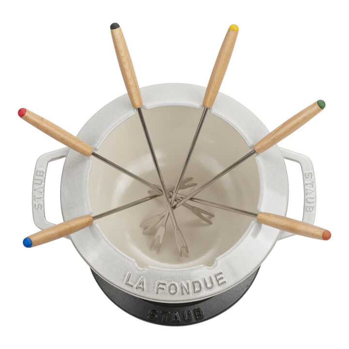 La fondue, Service à fondue montagne 20 cm, Truffe blanche, large 3