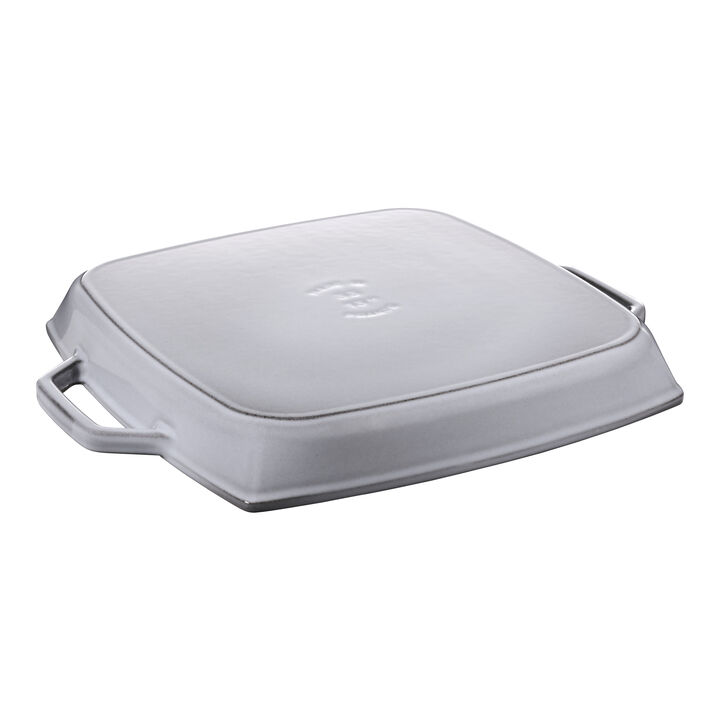 Grill Pans, Bistecchiera quadrata - 33 cm, Colore grigio grafite, large 2