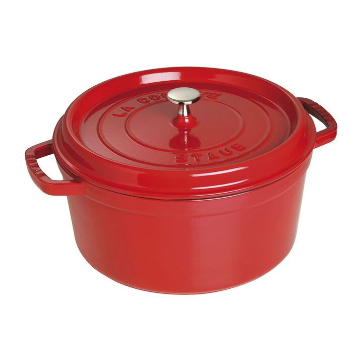La Cocotte, Cocotte 28 cm / 6,75 l, Rund, Kirsebærrød, Støbejern, large 1