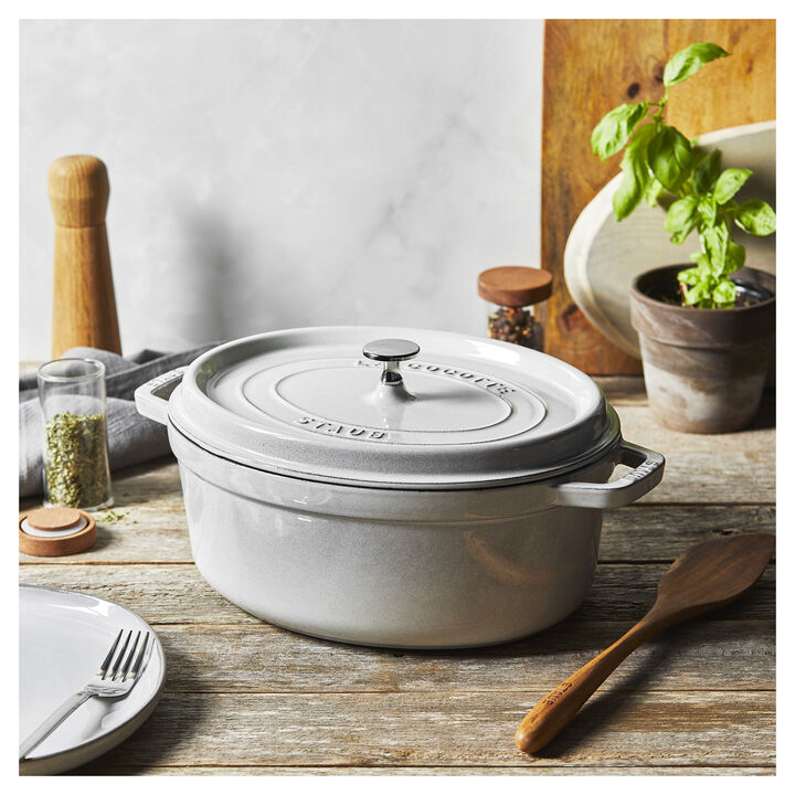 La Cocotte, Cocotte 31 cm, oval, Weisser Trüffel, Gusseisen, large 2