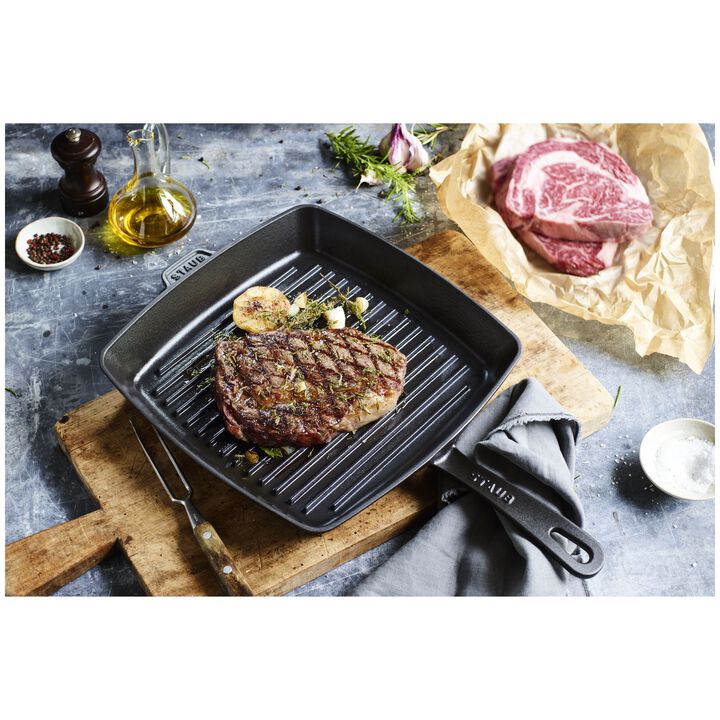 Grill Pans, Grelha americano 26 cm, Ferro fundido, Preto, large 2