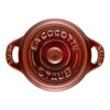 Ceramique, 10 cm round ceramic Mini Cocotte ancient-copper, small 3