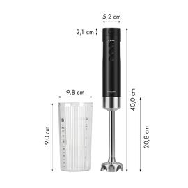 Mixeur plongeant sans fil avec balance digitale, 4-pcs, noir