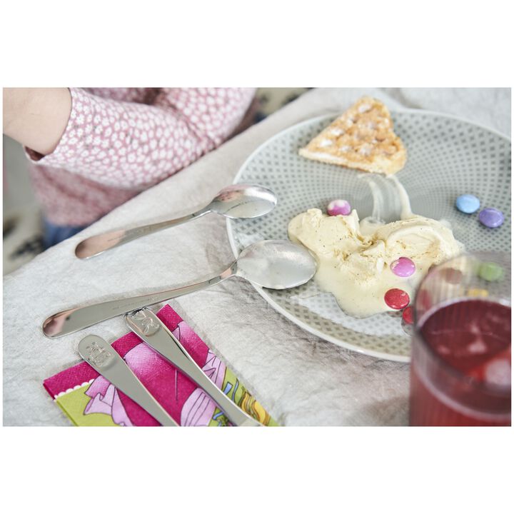 Bino, 4-pcs polished Children's cutlery set, large 3