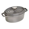 La Cocotte, Cocotte 23 cm, Ovale, Gris graphite, Fonte, small 1
