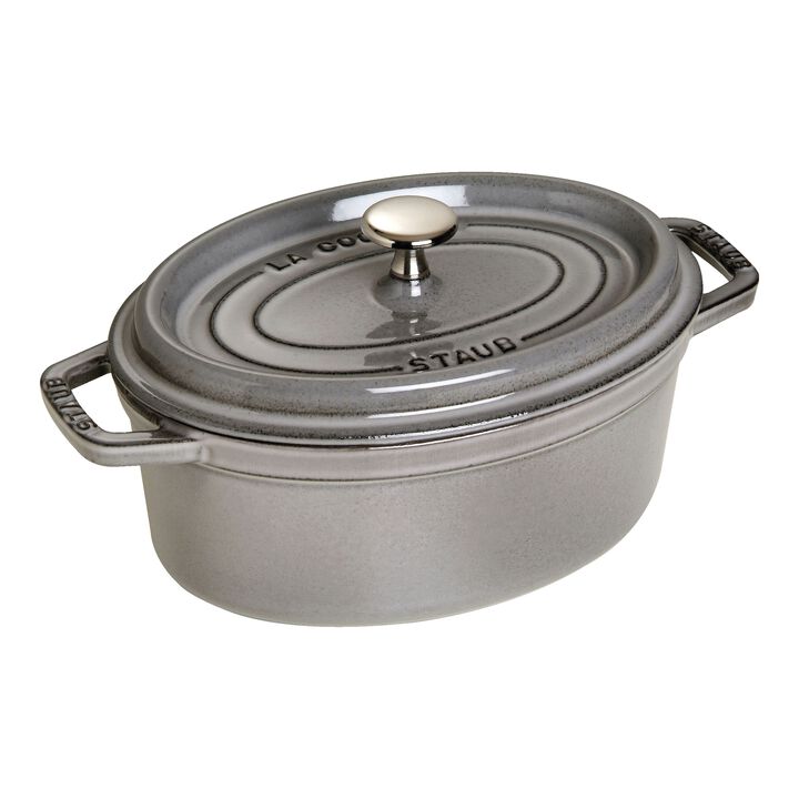 La Cocotte, Cocotte 23 cm, oval, Graphit-Grau, Gusseisen, large 1
