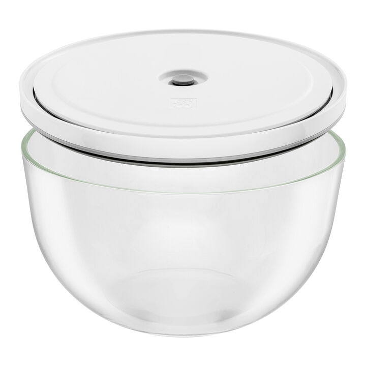 Fresh & Save BOWLS, Vacuum bowl set S/M/L / 3-pc, glass, Transparent-White, large 4