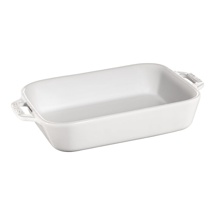 Ceramique, 1 l ceramic rectangular Oven dish, white, large 1