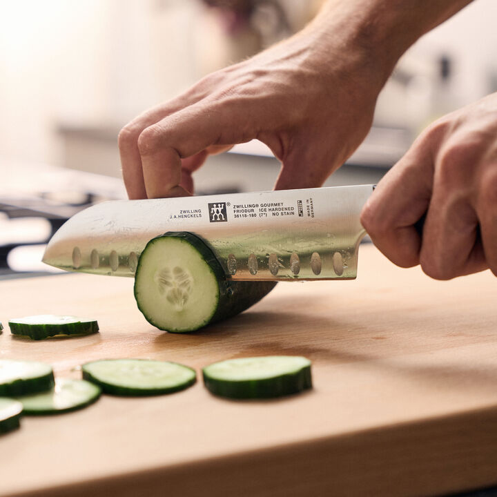 Gourmet, 7-inch, Hollow Edge Santoku Knife, large 2