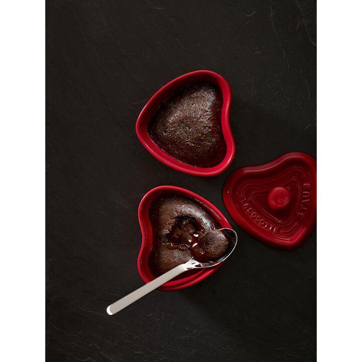 Ceramique, 10 cm heart ceramic Mini Cocotte cherry, large 2