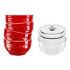 Fresh & Save BOWLS, Set di ciotole con coperchio, 5-pz. / S / 12 cm, ciliegia / trasparente, Ceramica / Vetro, small 1