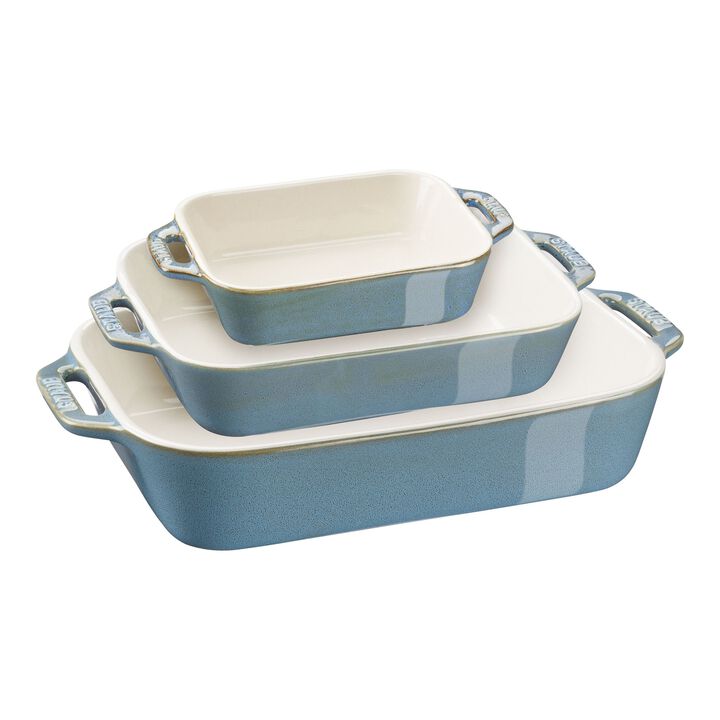 Ceramique, Conjunto para forno S/M/L 3-peças, Turquesa antigo, large 1