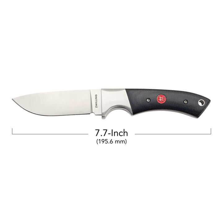 Outdoor, 3.5-inch, Hunting Knife With Leather Sheath, Matte Black Micarta, large 3