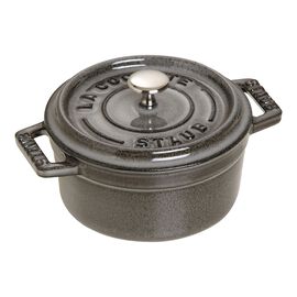 Mini cocotte 10 cm, redondo, Cinza grafite, Ferro fundido