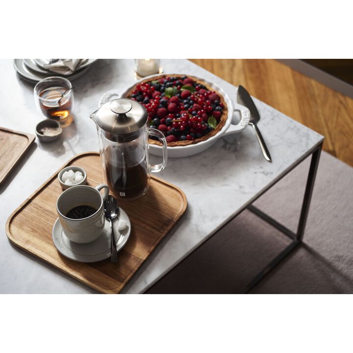 Ceramique, 24 cm, Plat à tarte, Blanc, large 3