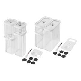CUBE Set Boxen, 11-tlg. S/M, Transparent Weiß