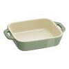Ceramique, 400 ml ceramic rectangular Rectangular Baking Dish , eucalyptus, small 1