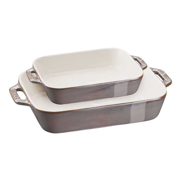 Ceramique, Conjunto para forno M/L 2-peças, Cinza antigo, large 1