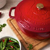 La Cocotte, 4.8 l cast iron round Essential French Oven with Snake Lid, cherry, small 2