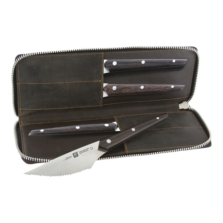 Steak Sets, 4-pc, Gentlemen's Steak Knife Set With Leather Travel Case, large 1