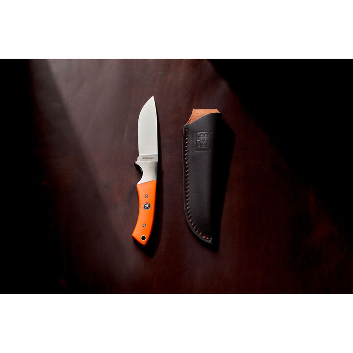 Outdoor, 3.5-inch, Hunting Knife With Leather Sheath, Orange G10, large 4
