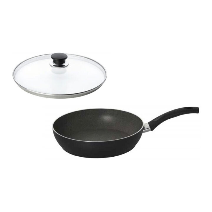 パヴィア 深型フライパン28cm,ガラス蓋28cm セット, large 1