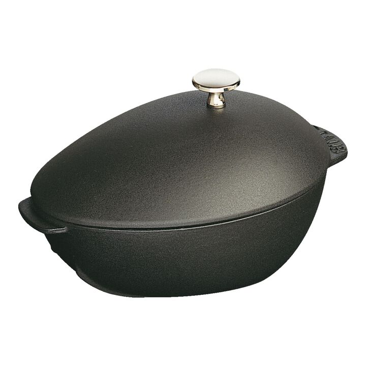 Specialities, 2 l cast iron oval Mussel pot, black, large 1