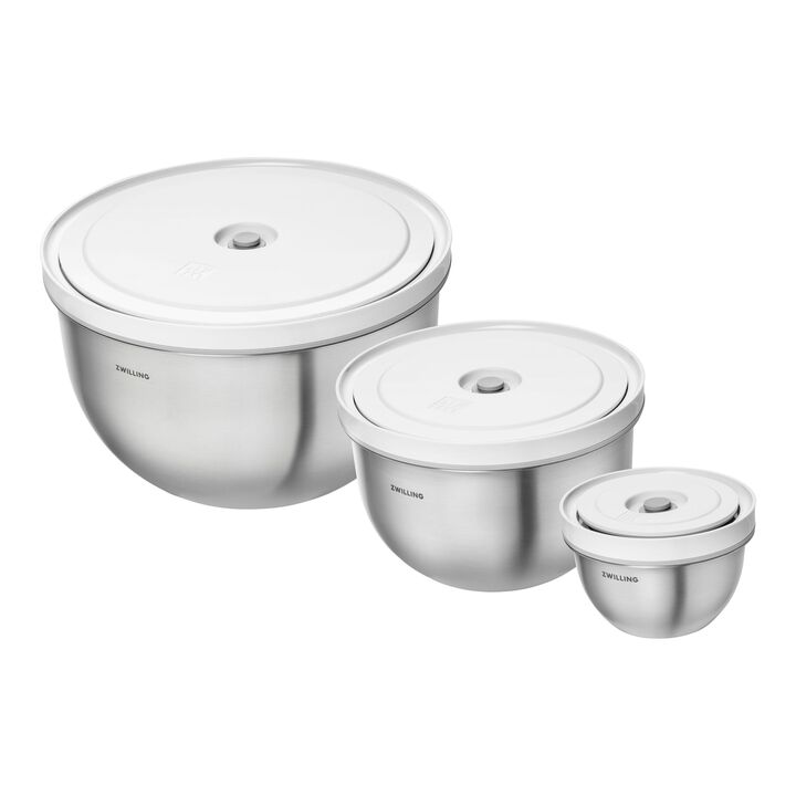 Fresh & Save BOWLS, Vacuum bowl set S/M/L / 3-pc, stainless steel, Silver-White, large 1