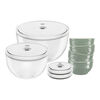 Fresh & Save Bowls, Vakuumsch&uuml;ssel & Deckel Set, 10-tlg. / S/M/L, Eukalyptus/Transparent, Keramik/Glas, small 1