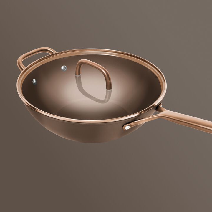 Milano, Wok mit Glasdeckel 30 cm, Aluminium, large 3
