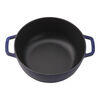 La Cocotte, 3.6 l cast iron round French oven rooster, dark-blue, small 3