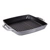 Grill Pans, Grelha com duas pegas 33 cm, Ferro fundido, Cinza grafite, small 1