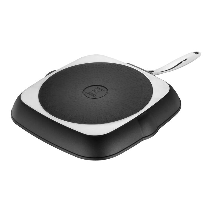 Forte, 28 x 28 cm square Aluminium Grill pan black, large 2