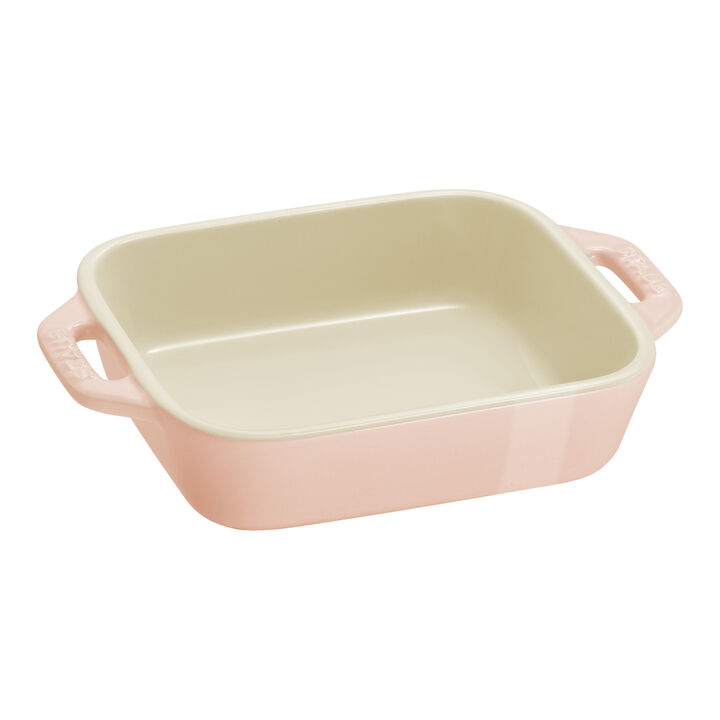 Ceramique, Rectangular Baking Dish Set Macaron light pink 3 Piece, large 4