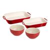 Ceramique, 4 Piece Bakeware set, cherry, small 1