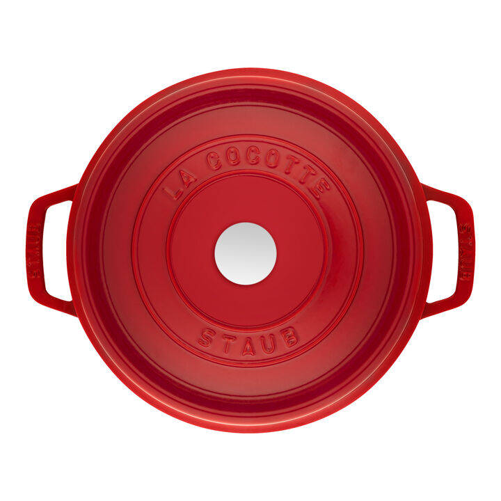 La Cocotte, 4.75 l cast iron round Tall cocotte, cherry, large 4