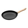 Pans, Po&ecirc;le avec poign&eacute;e en bois 28 cm, Noir, small 1